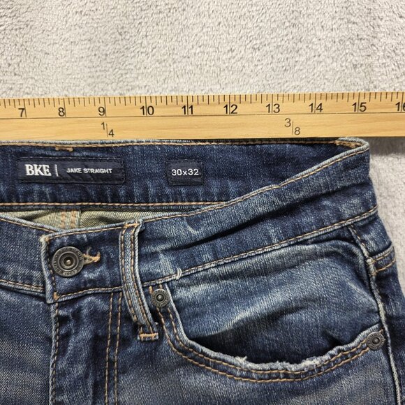 BKE Jake Straight Jeans Mens 30x32 Blue Distressed Performance Stretch Denim - Picture 7 of 12